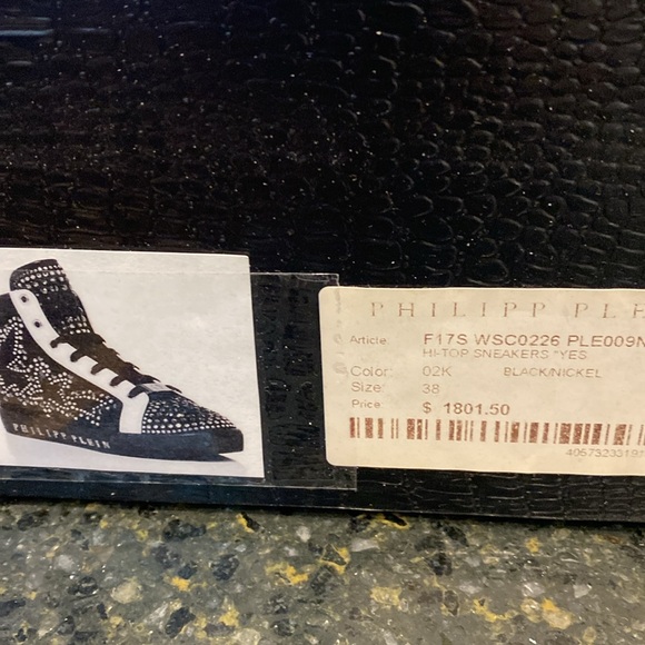 Phillip Plein rhinestone studded Hi-top mesh cutout Sneakers - Picture 7 of 7